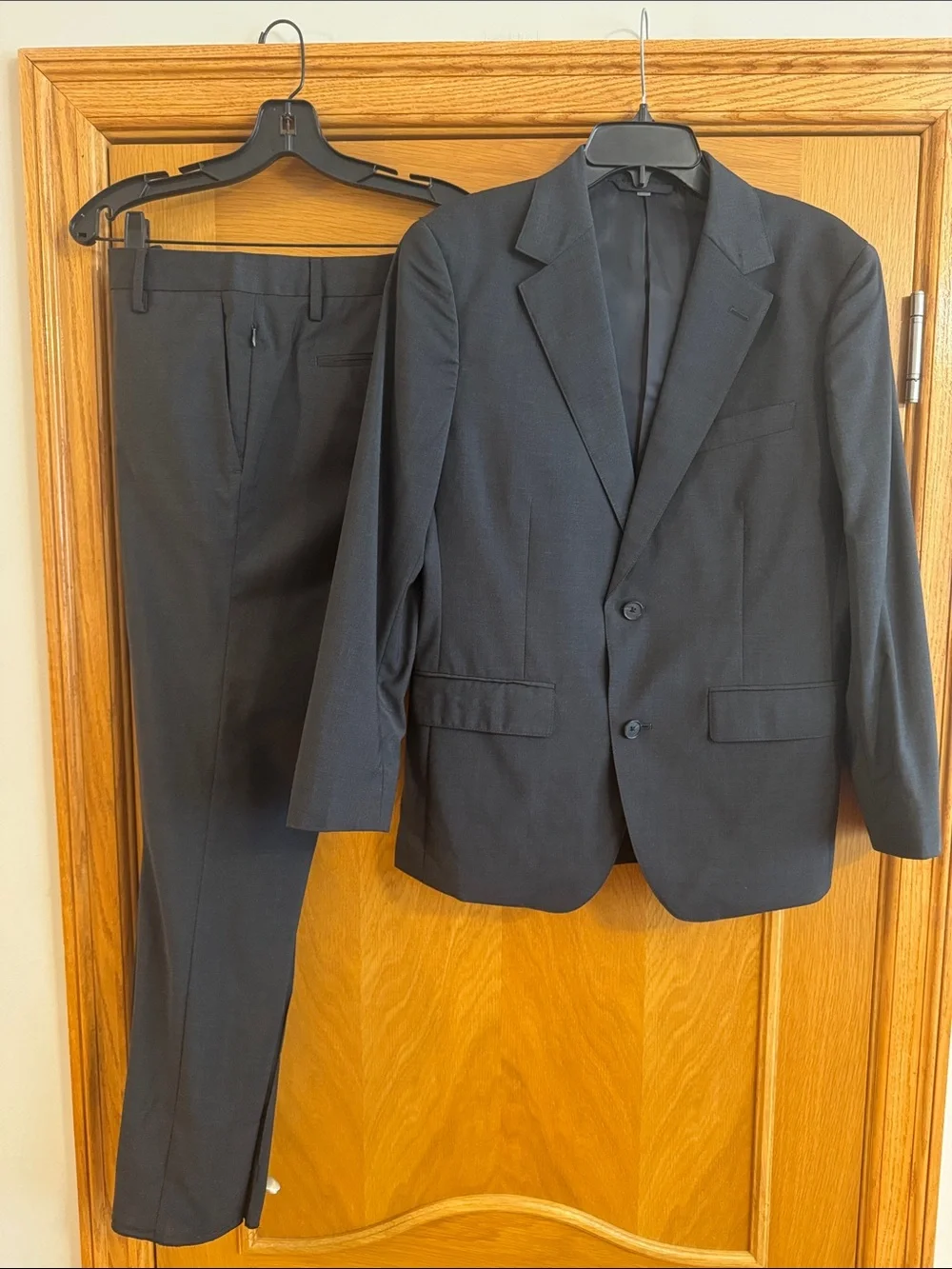 BONOBOS Jetsetter Slim Fit Stretch Italian Wool Suit 38S / 31 Dark Charcoal Gray